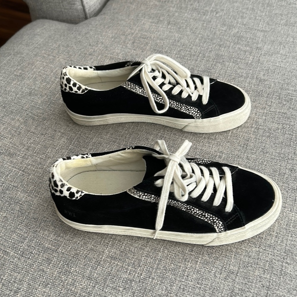 Madewell Genuine Suede Leather Aninal Print Sidewalk Sneakers